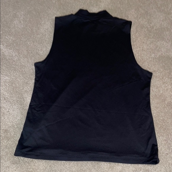 Tahari White and Black Sleeveless Turtleneck Fitted Tank Tops - Picture 5 of 5